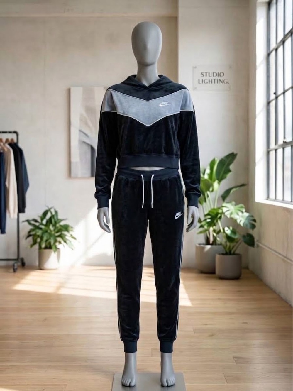 Nike Women’s Velour 2-Piece Tracksuit Set - Hoodie & Joggers - Size S